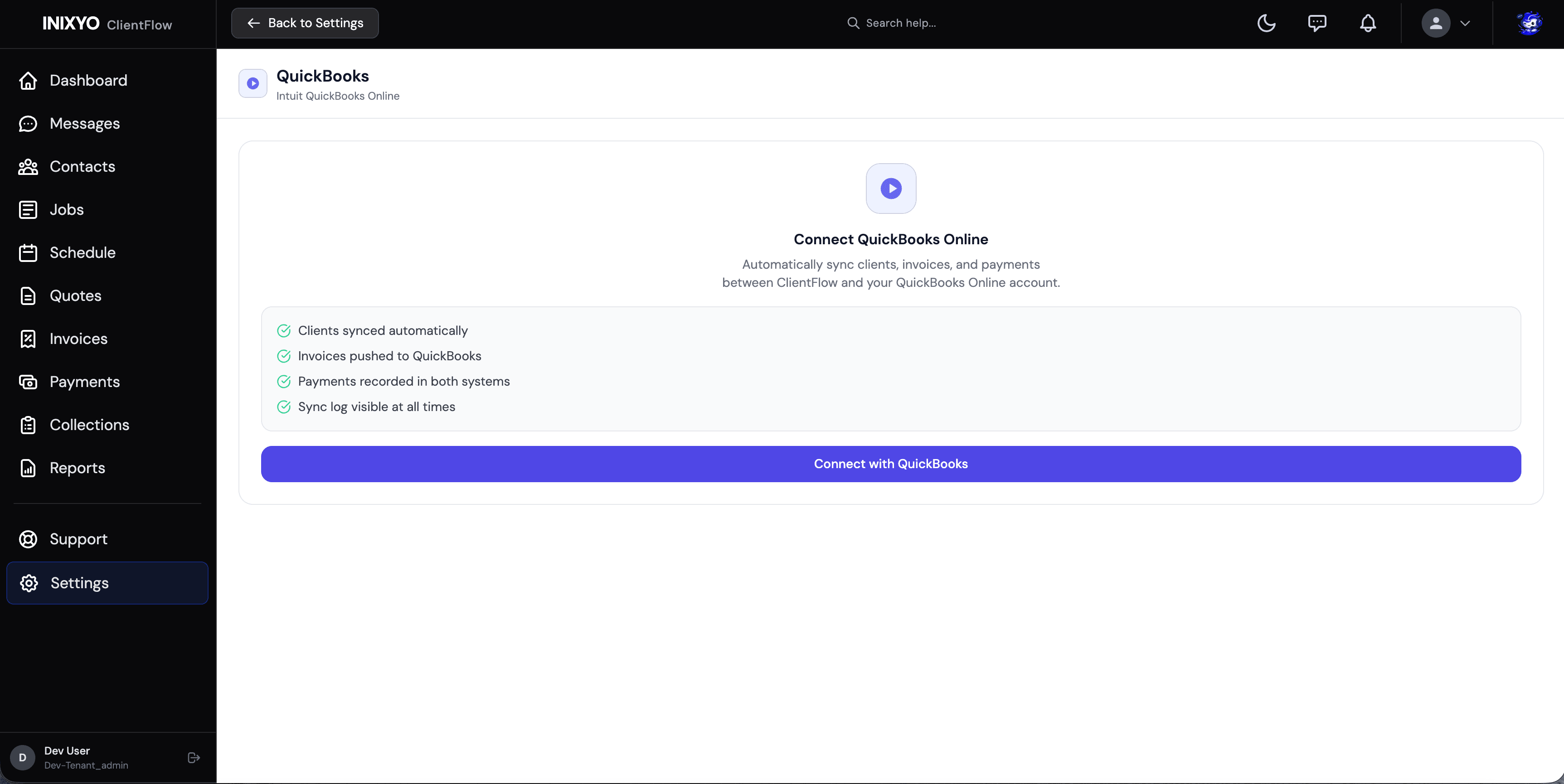 ClientFlow QuickBooks Integration
