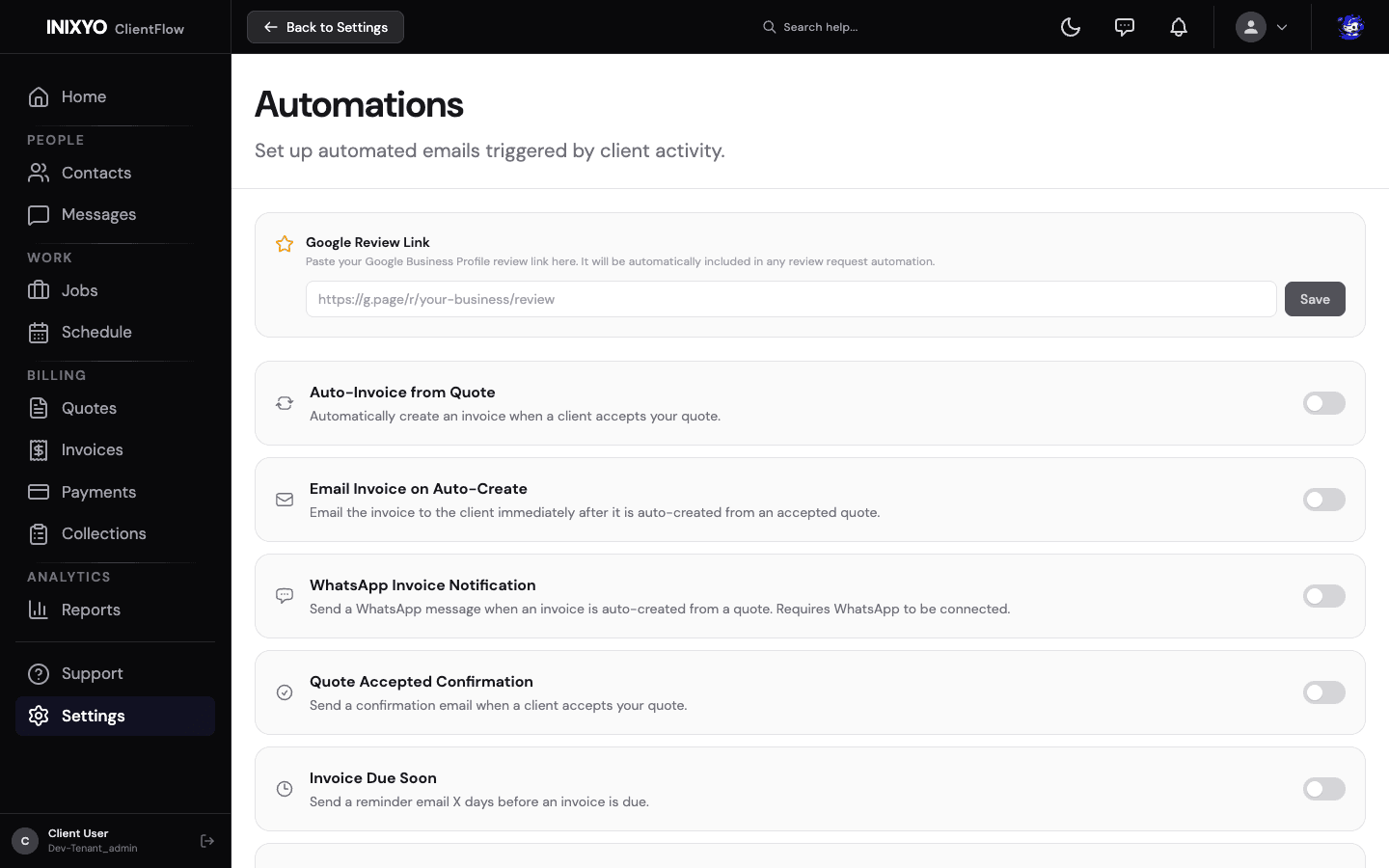 ClientFlow Review Automation